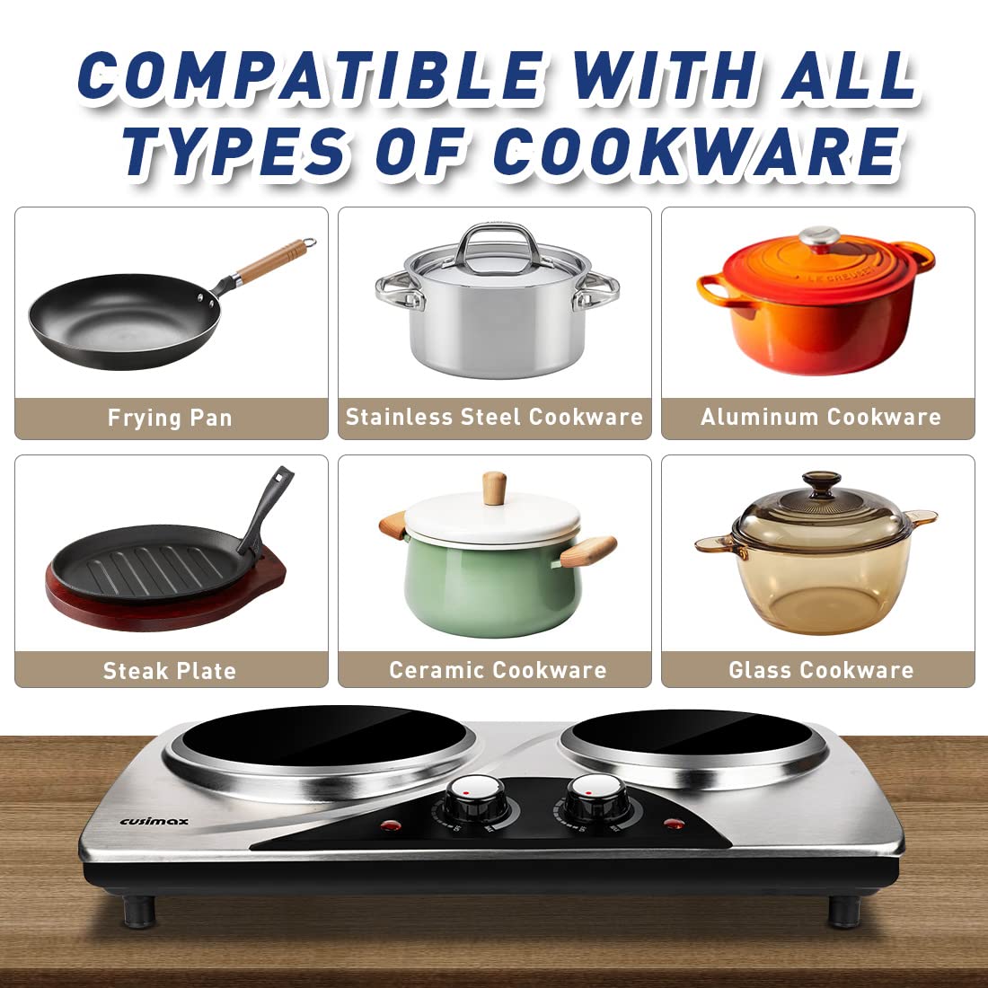 Cusimax 2100W Ceramic Dual Dial Hot plate(FR)