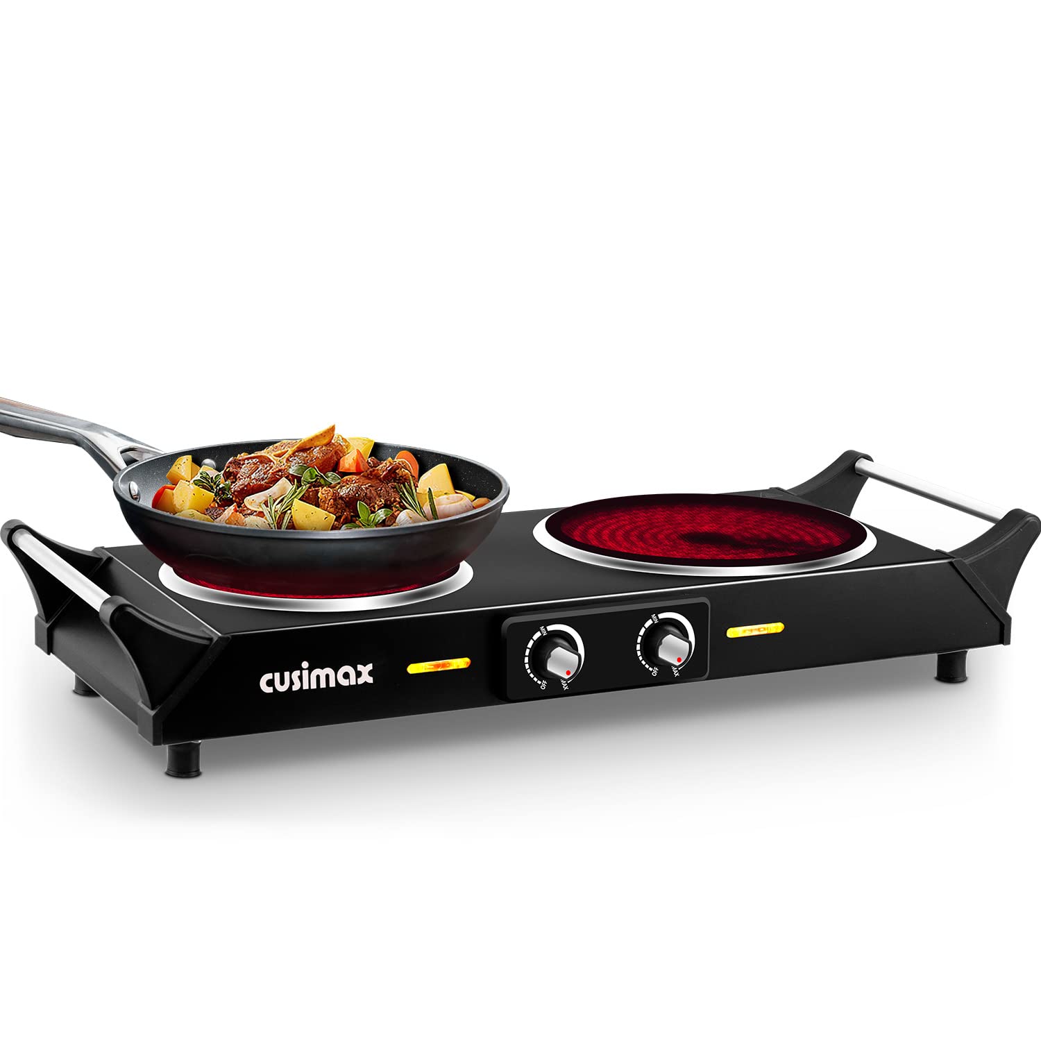 Cusimax 2100W Portable Ceramic Dual Hot Plate with Handle(UK)