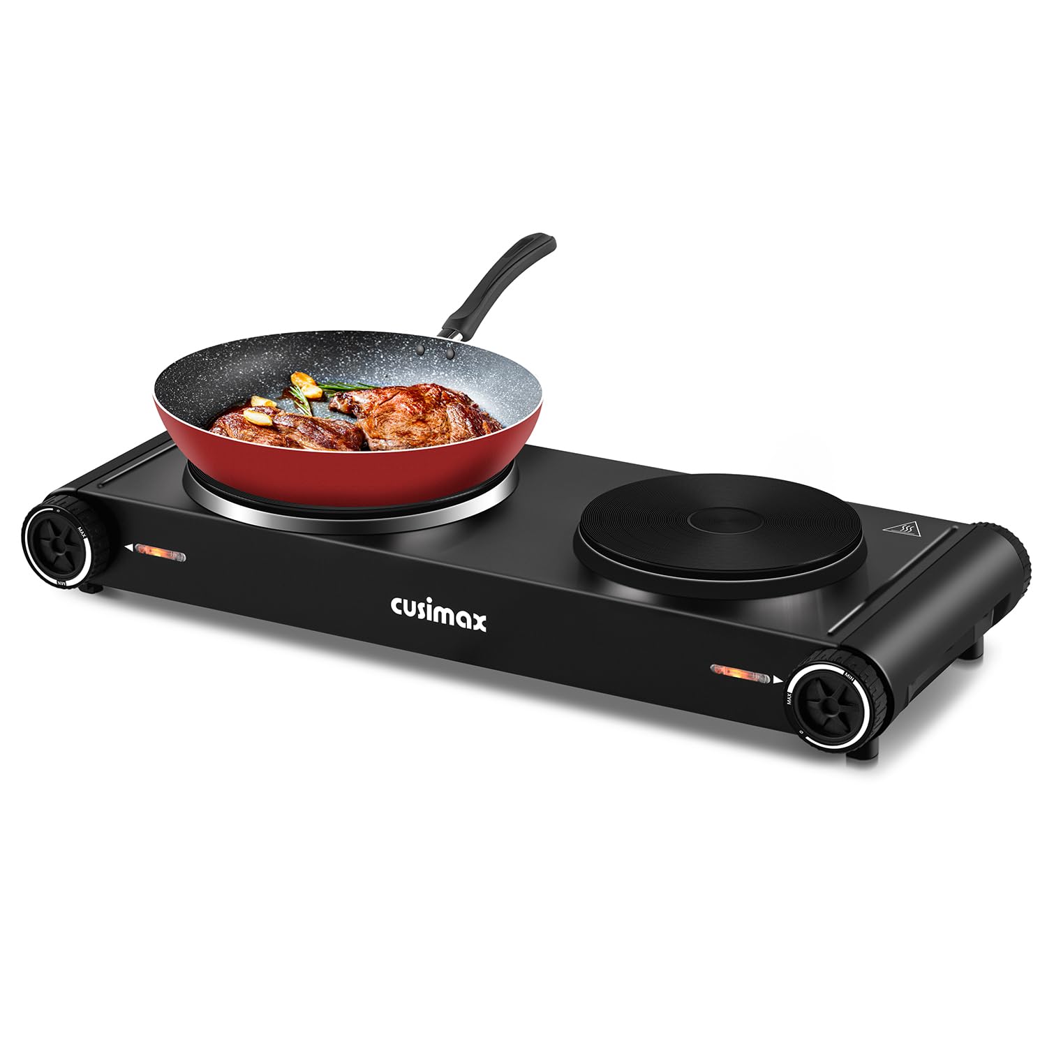 Cusimax 1800W Portable Electric Countertop Double Burner,Stainless Ste