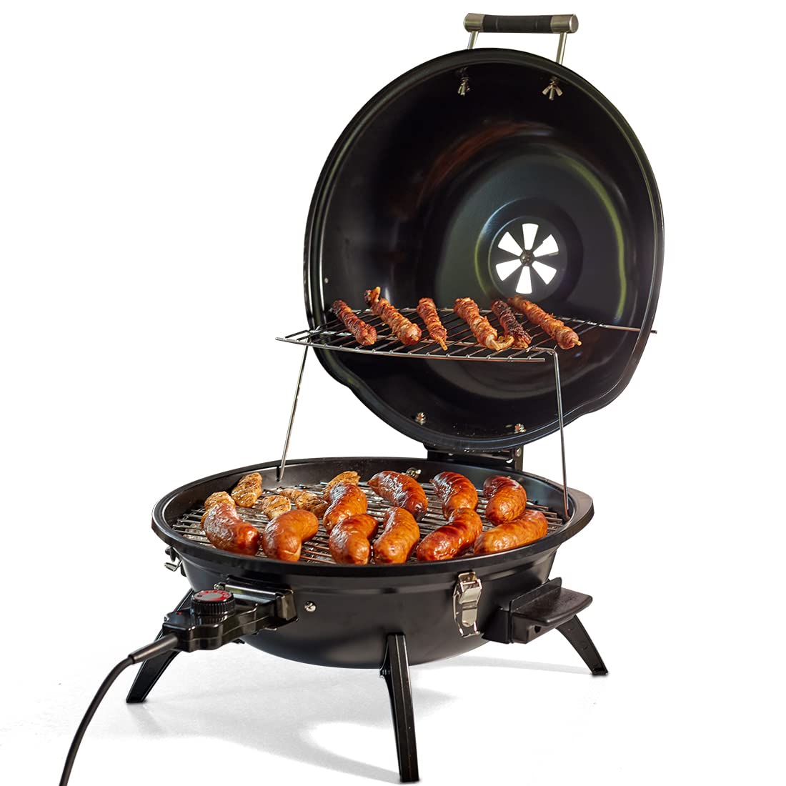 Cusimax 1600W Electric Table Grill with Lid(Black)