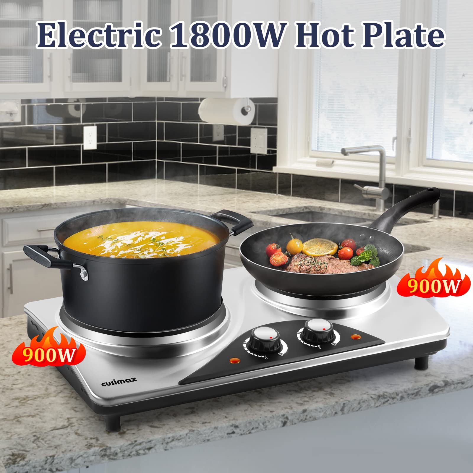 900W+900W Double Hot Plates, Cast Iron hot plates, Electric