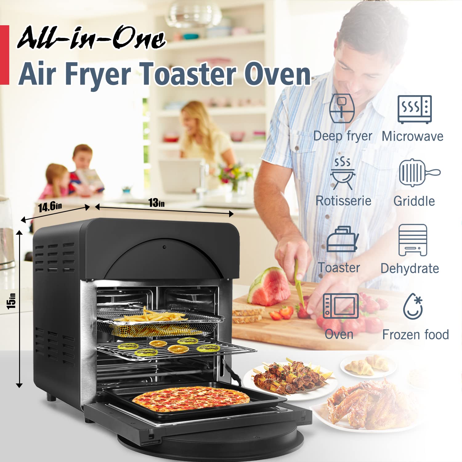 Cusimax 15.5QT 16 In 1 Air Fryer Convection Oven-Cusimax