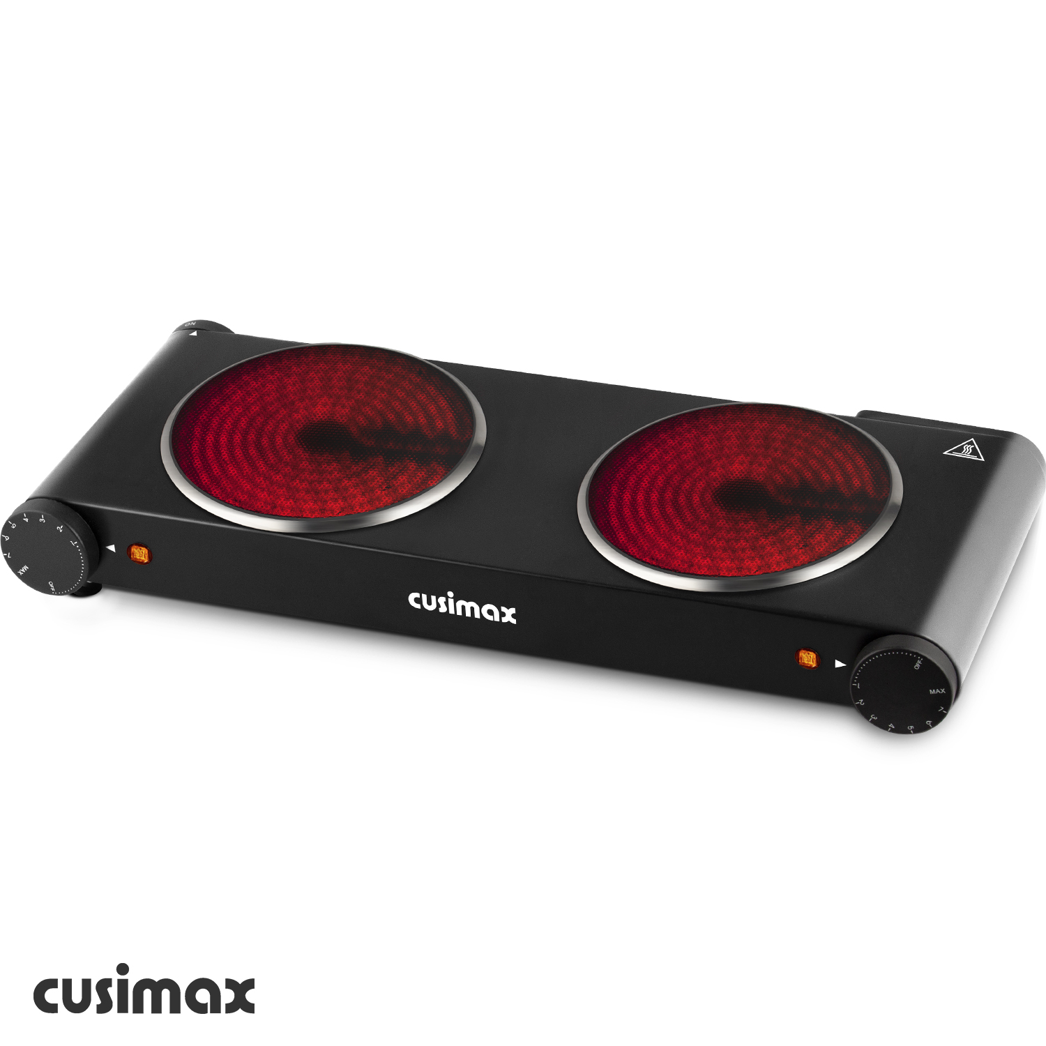 Cusimax 1800W Black Infrared Double Burner Electric Stove-Cusimax