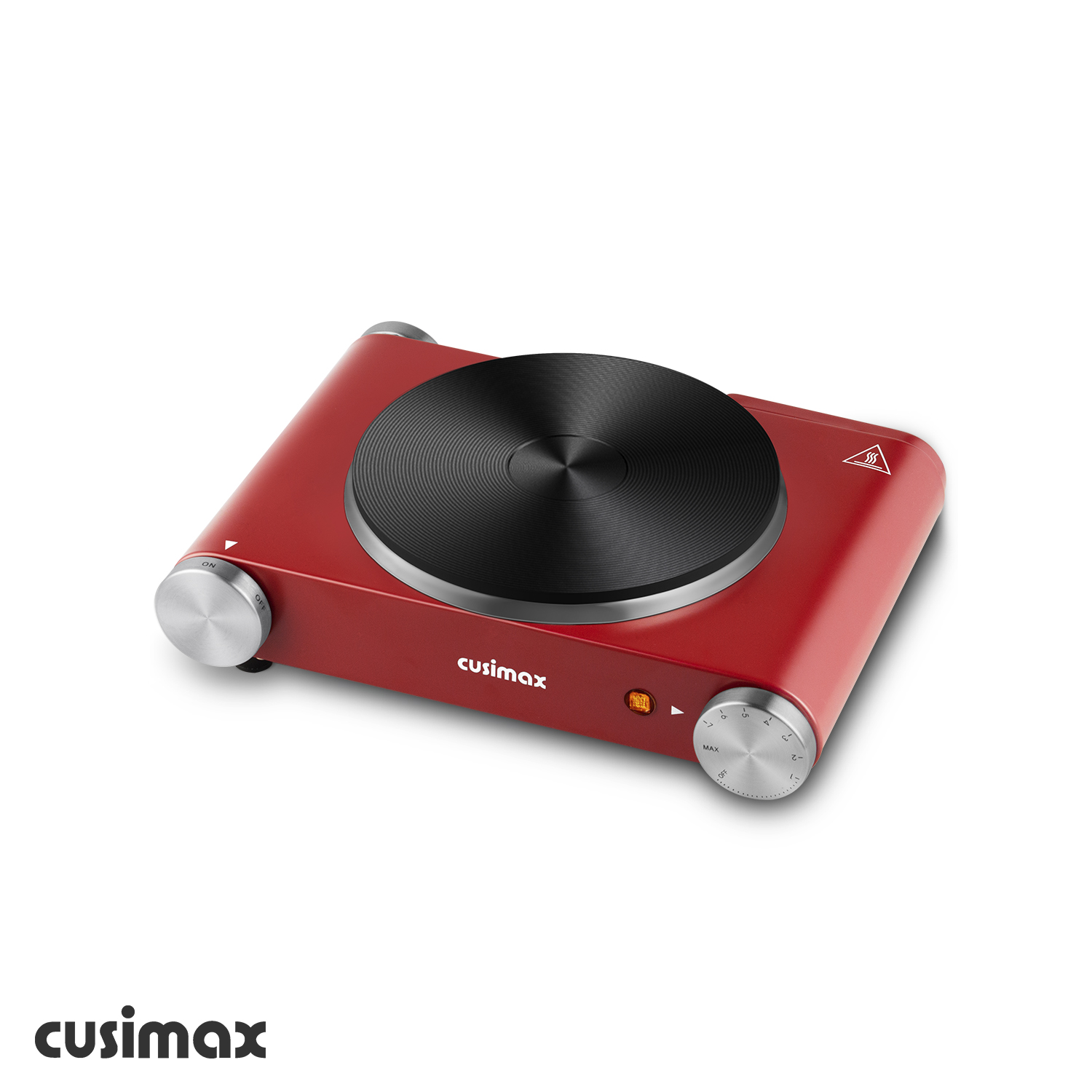 Cusimax 1500W Cast Iron Portable Red Single Burner-Cusimax