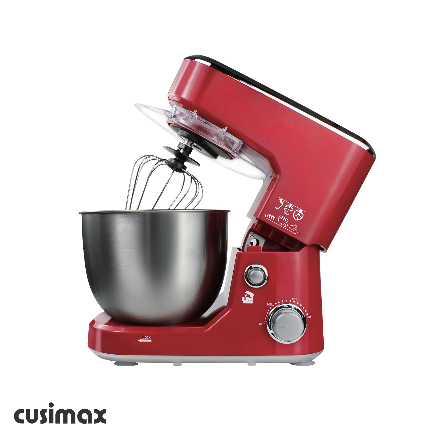 Cusimax Red Stand Mixer With 5-Quart Stainless Steel Bowl-Cusimax