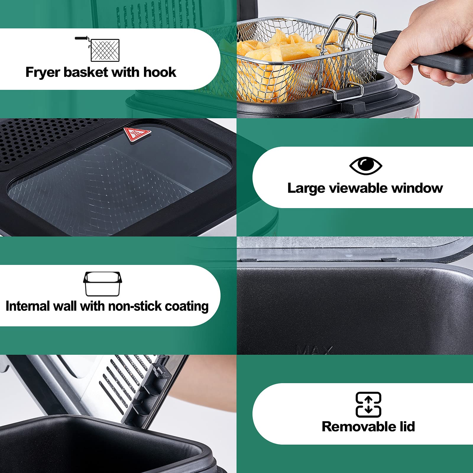 Cusimax 2.6QT Deep Oil Fryer-Cusimax