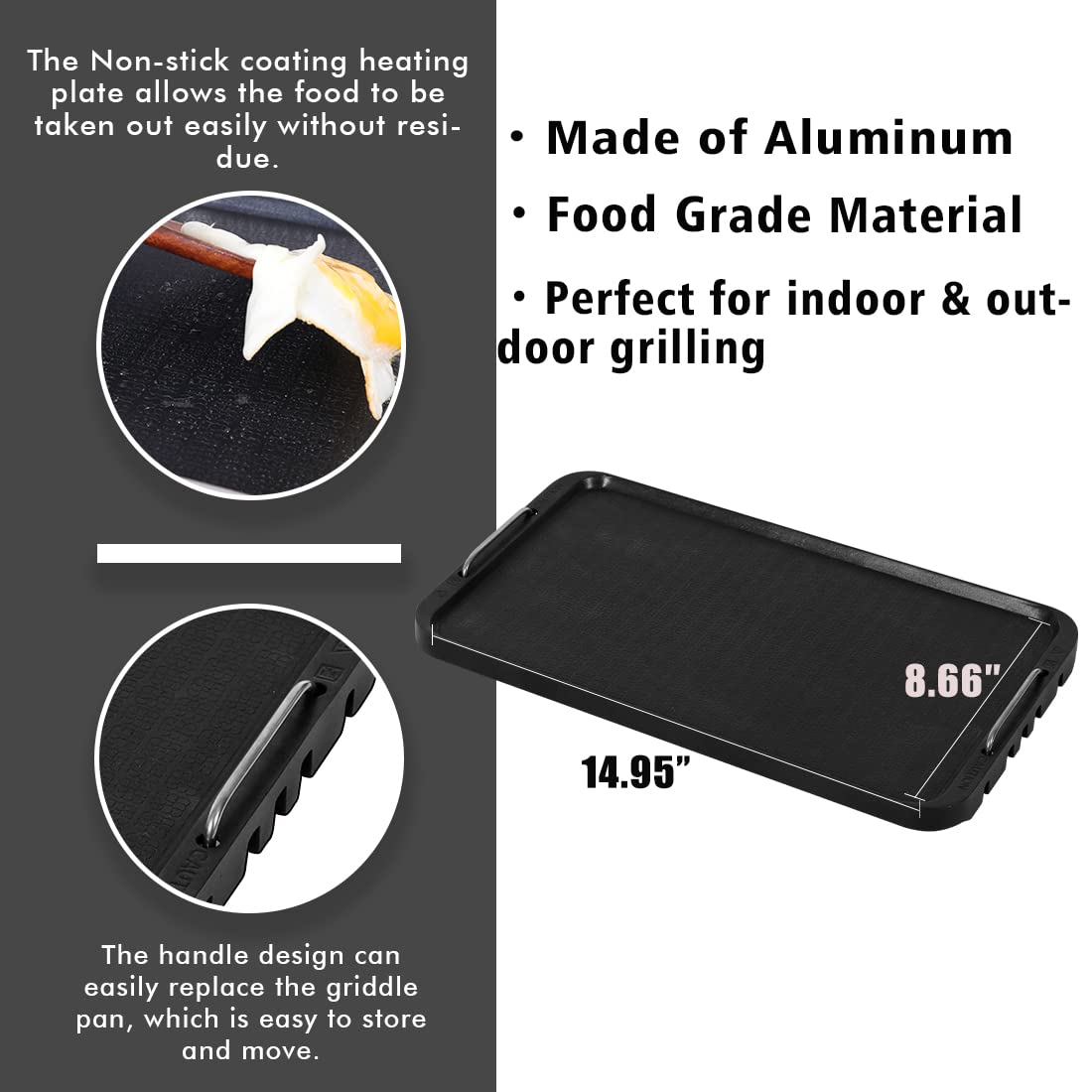 CMRG-200 Non-Stick Griddle Grill Pan
