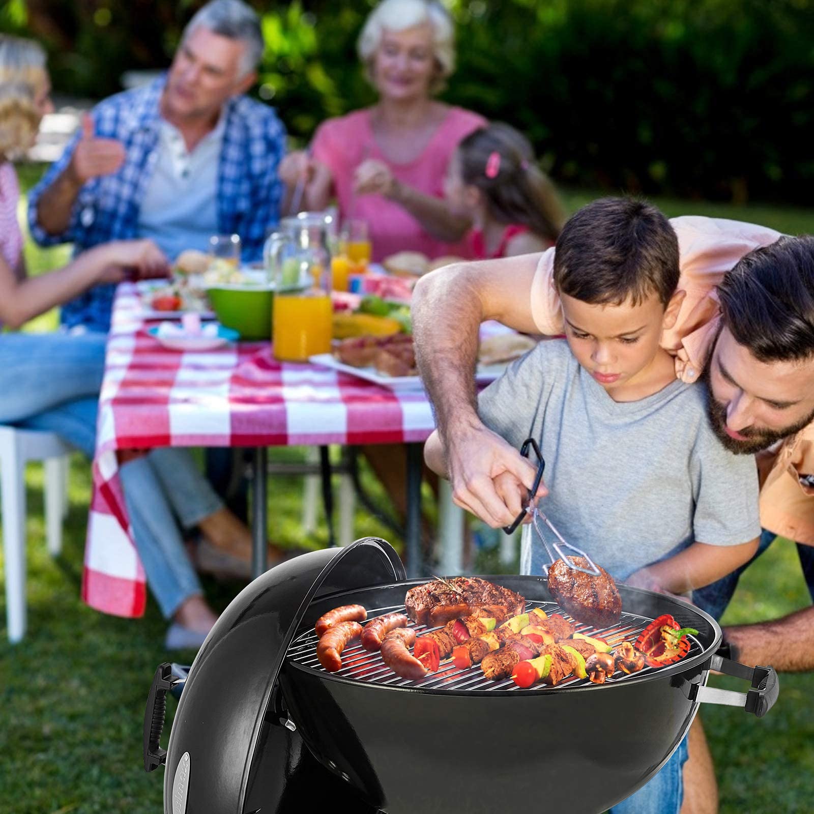Cusimax 22.5 Inch Black Portable Charcoal Grill-Cusimax