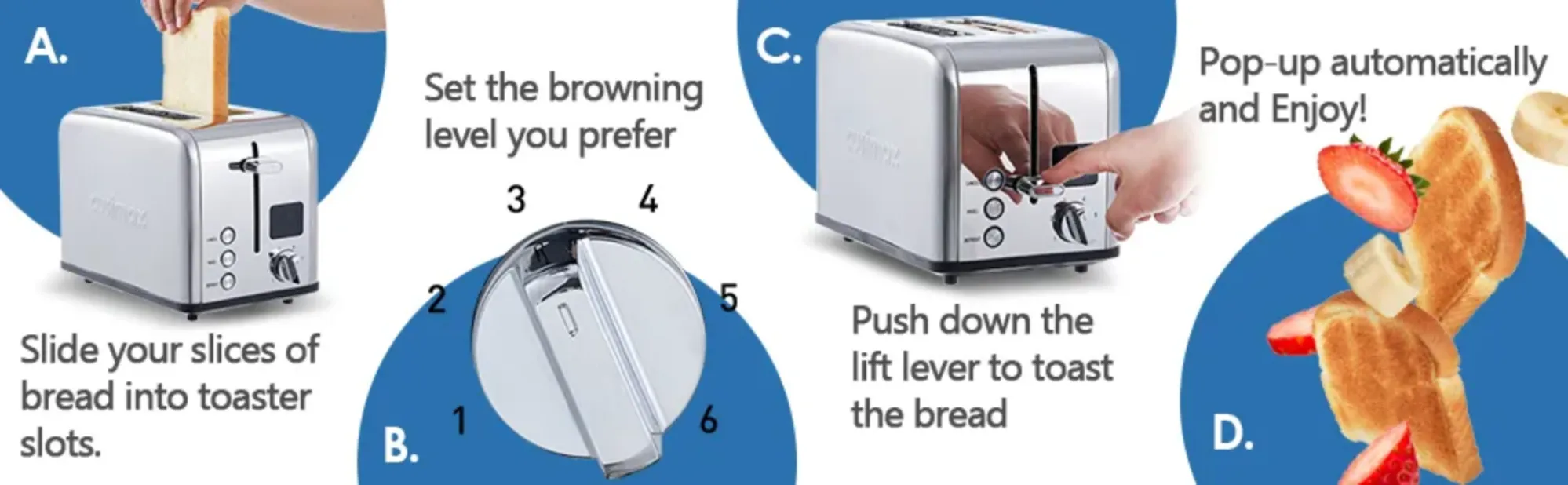 Imetec TostaMaxi Toaster, 2 Extra Large Slots and Opening Tongs for Extra  Thick Toast, 10 Browning Levels, Automatic Shut-Off Timer, Crumb Drawer