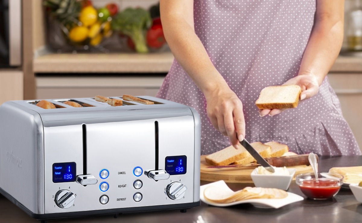 Cusimax 4 Slice Toaster, Stainless Steel Toaster with UltraClear LED