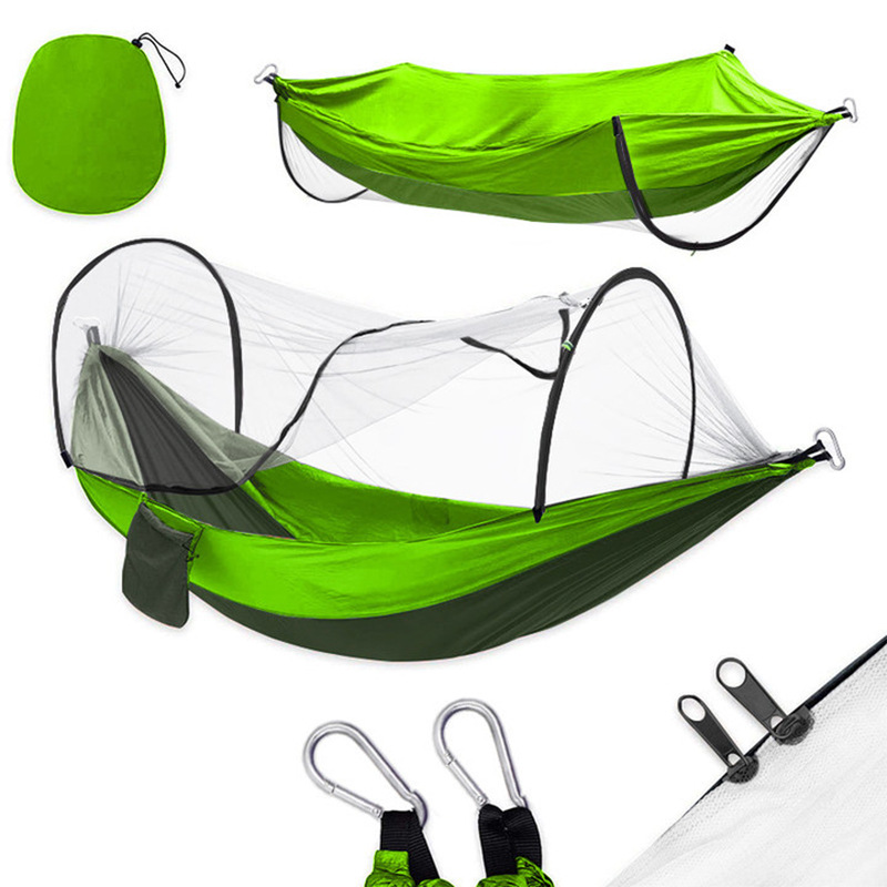 Fullautomatic quickopening hammock with mosquito net outdoor single