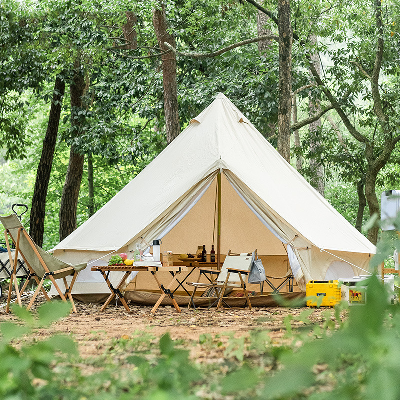Camp tent outdoor pyramid cotton tent yurt tent rainproof portable folding tent winter
