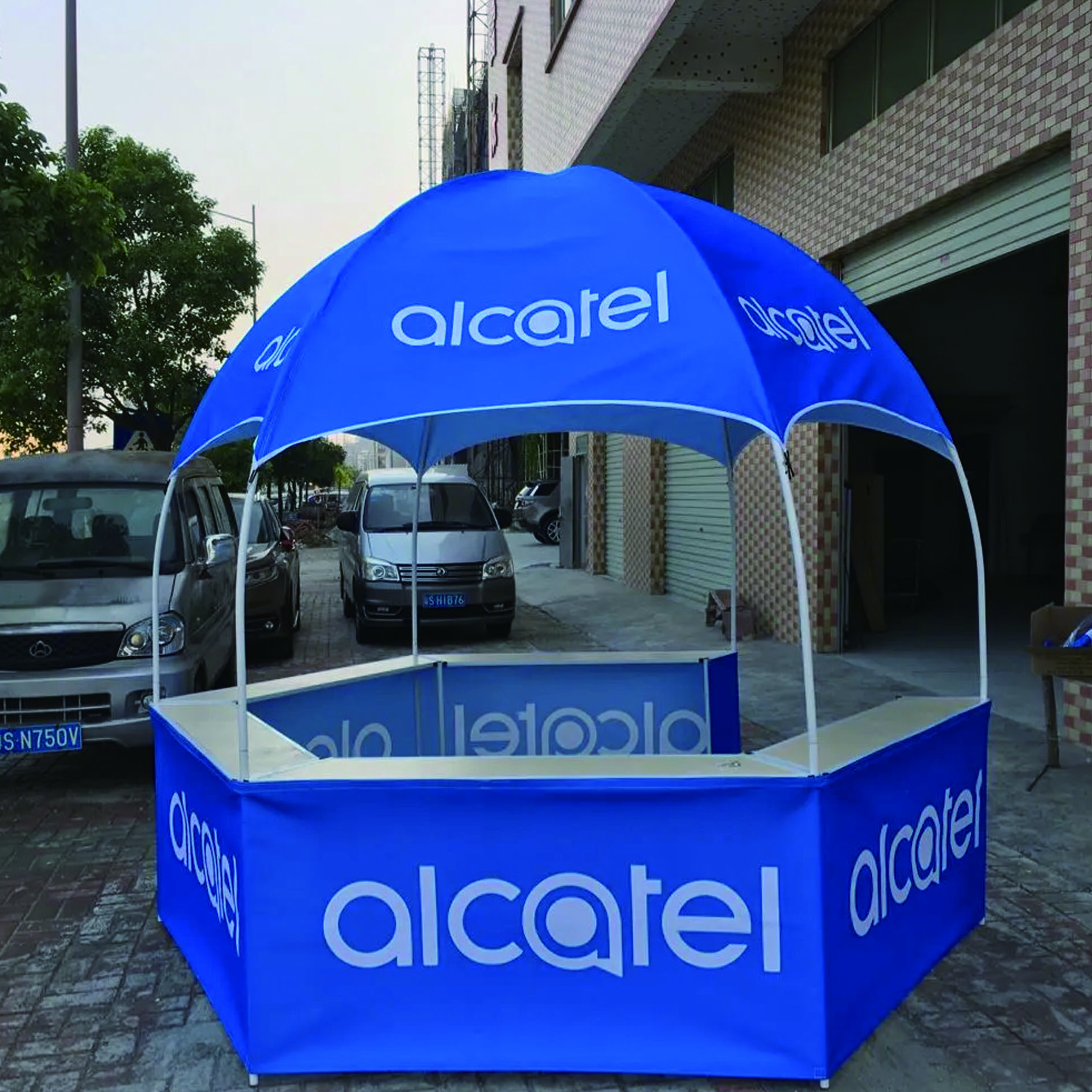 Outdoor canopy tent circular hexagonal canopy tent advertising display convenient tent promotion platform experience platform