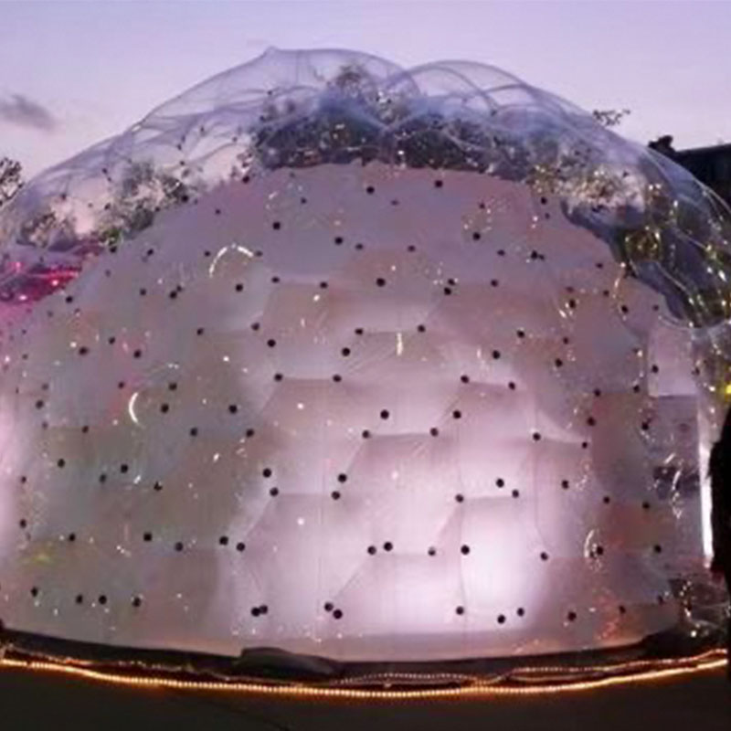 Glow-filled bubble bubble house
