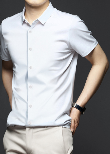 camisa branca manga curta masculina