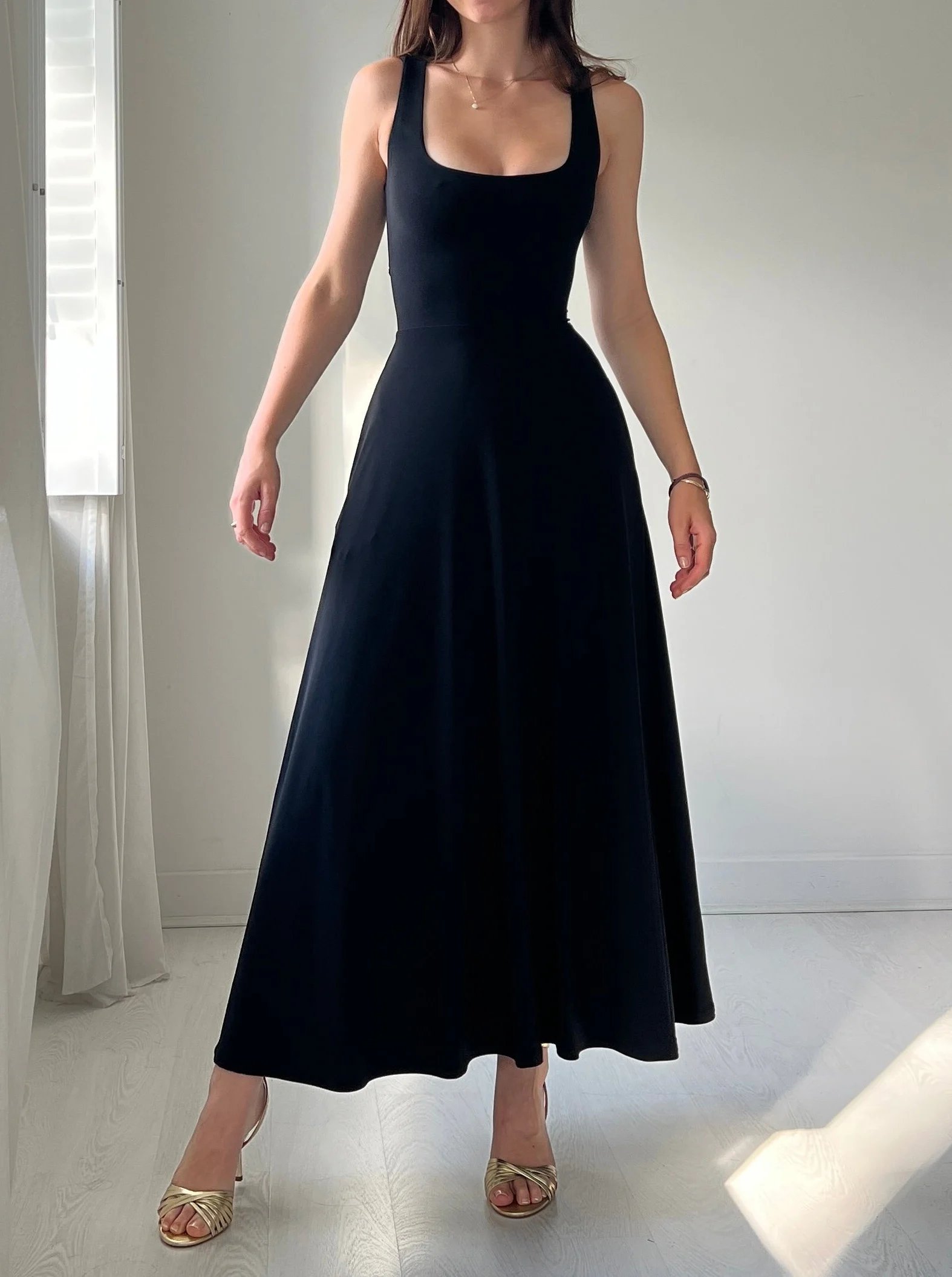 Audrey Reversible Midi Dress in Organic Bamboo with Pockets(Buy 2 Free Shipping)