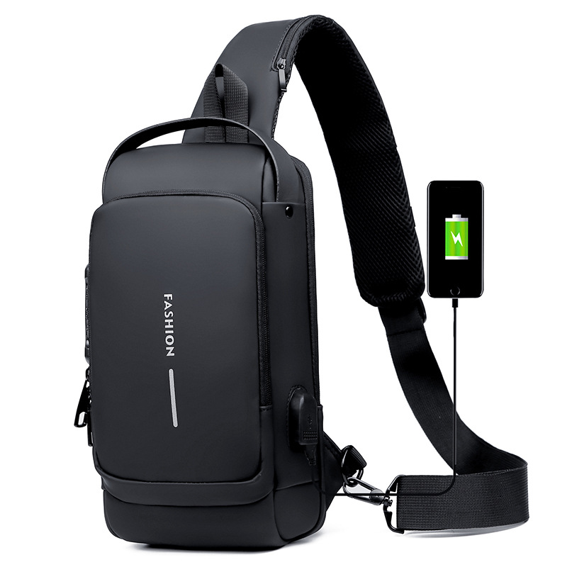 Ładowanie USB pasek sportowy torba na ramię antykradzieżowa