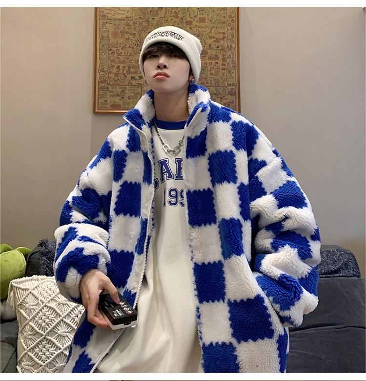 GALAXY Checkerboard cotton coat