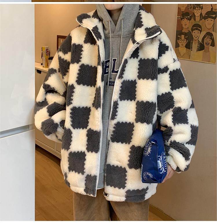 GALAXY Checkerboard cotton coat