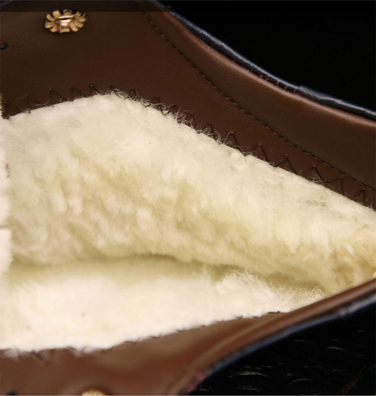 GALAXY Men's wool crocodile print shoes