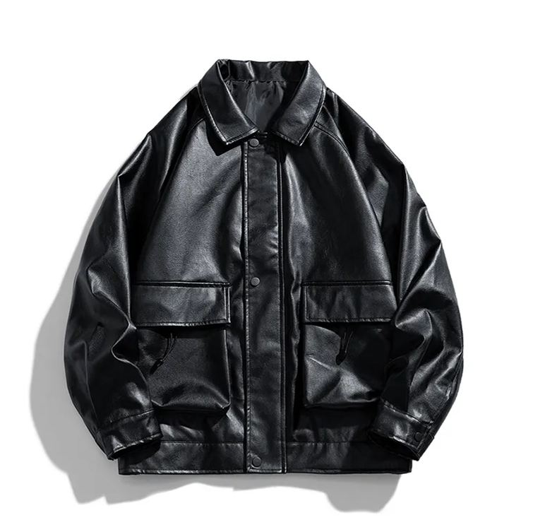 Short leather jacket