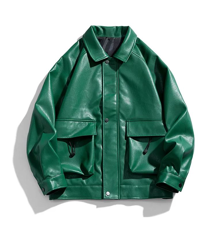 Short leather jacket