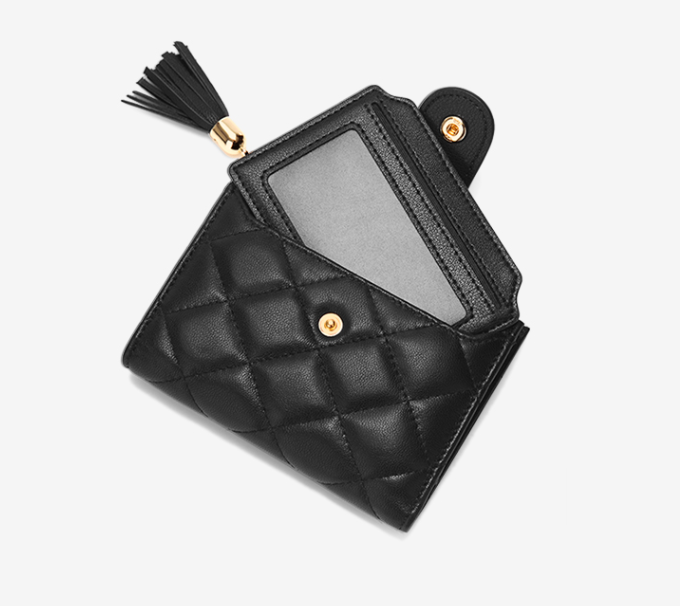 Niche texture leather change card bag