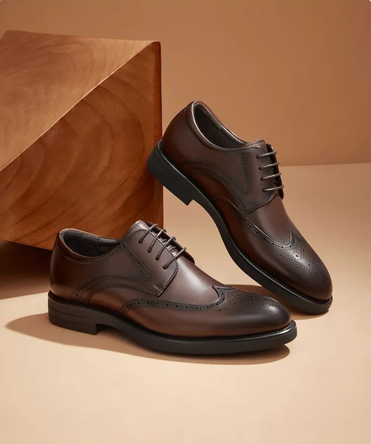 Business dress heightening cowhide Derby shoes