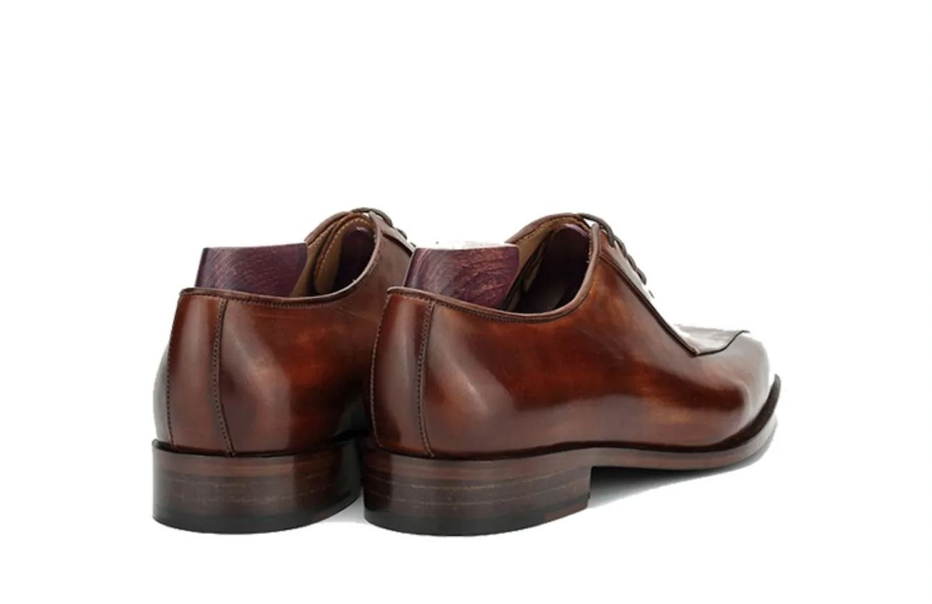 Formal business leather English brown lace-up shoes