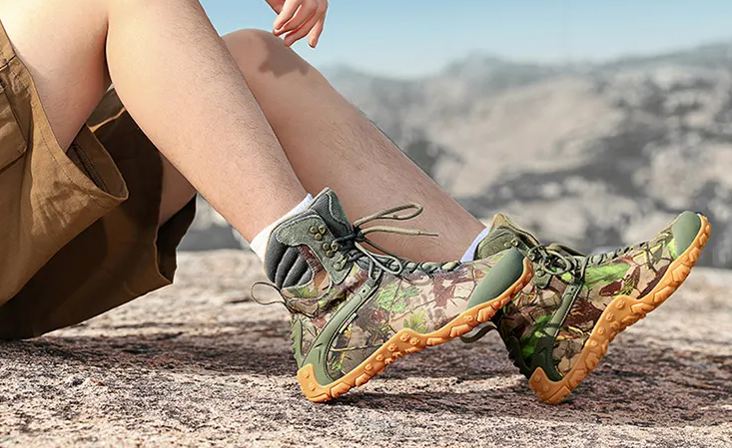 High-top camo Boots Waterproof breathable hiking shoes