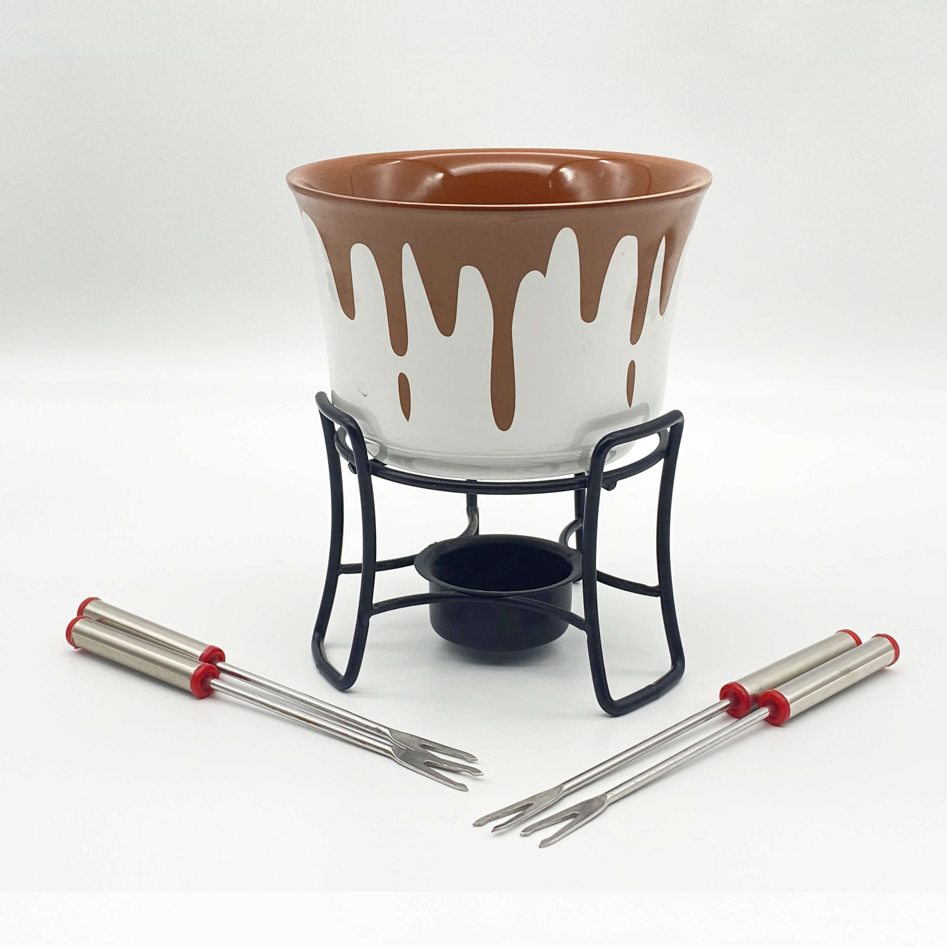 Chocolate Fondue Set Waist Closing Bowl with 4 forks