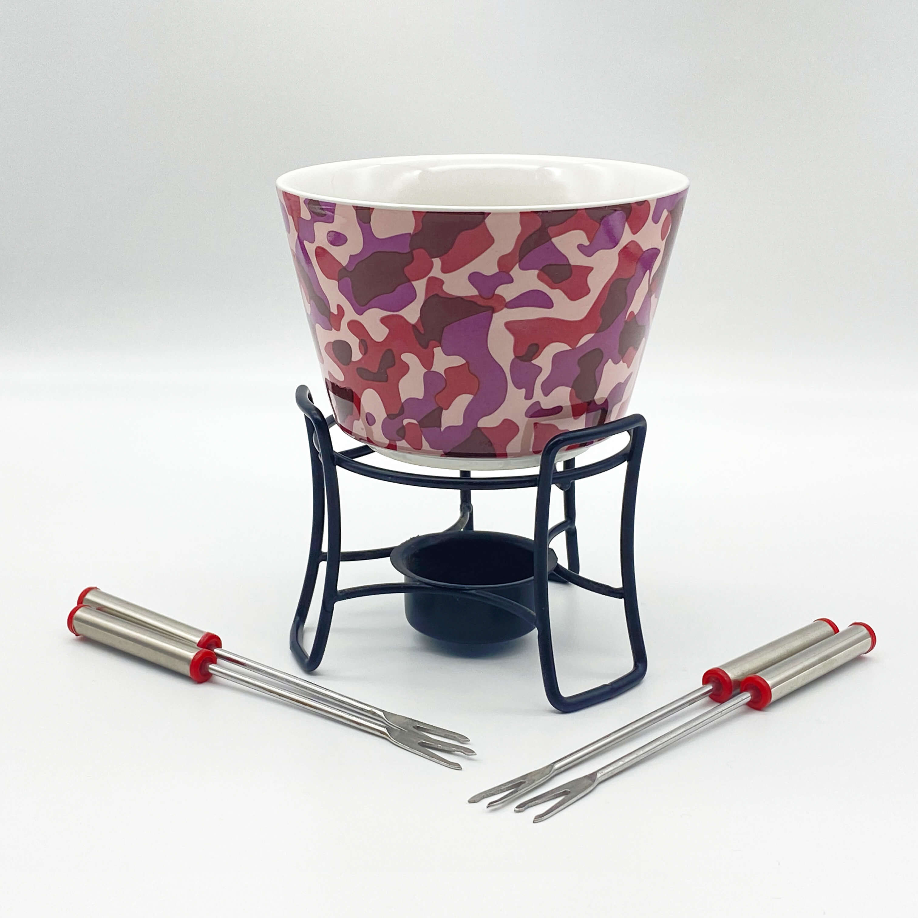 Chocolate Fondue Set Straight Bowl with 4 forks