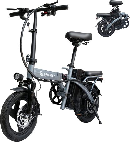 EBKAROCY Ebikes for Adults, 400W Motor 22MPH Max Speed, 14” Tire, 48V 15AH Removable Battery 