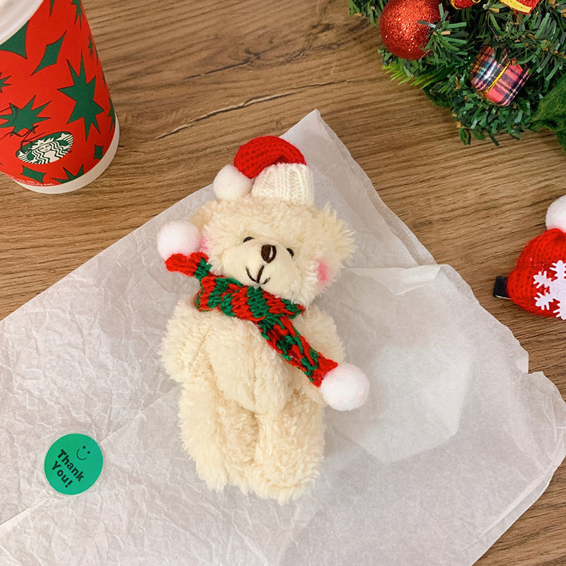 12cm Christmas Bear Plush Toys Cute Bear