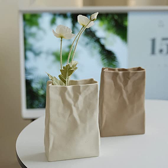 Paper Bag Ceramic Vase (Buy 2 Free Shipping)