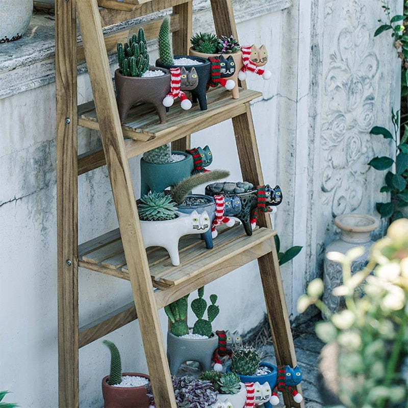 Cartoon Cat Flower Pot