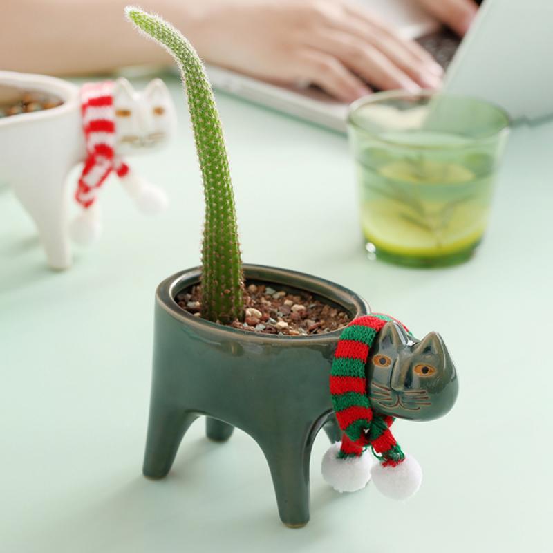 Cartoon Cat Flower Pot