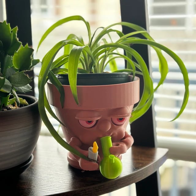  Pot Smoking Pot planter for succulents or houseplants ripping a bong