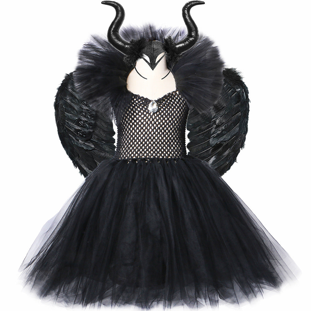 Wholesale Halloween Maleficent cosplay dress gauze skirt-eebuy