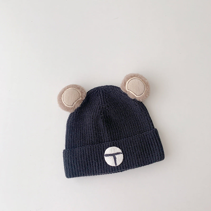 Wholesale autumn winter baby hat bear knitted pullover hat-eebuy