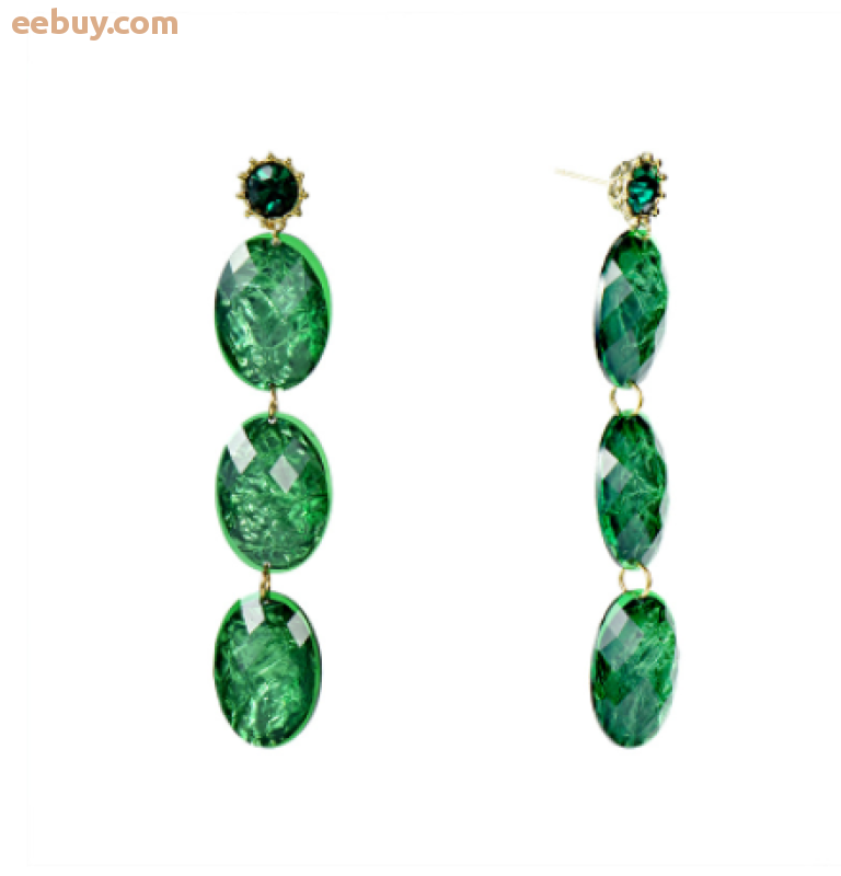 Wholesale Green Acrylic exaggerated drop earrings-eebuy
