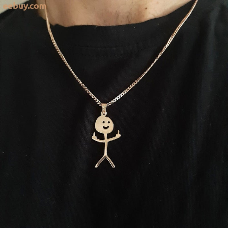 Wholesale Funny Middle Finger Necklace-eebuy