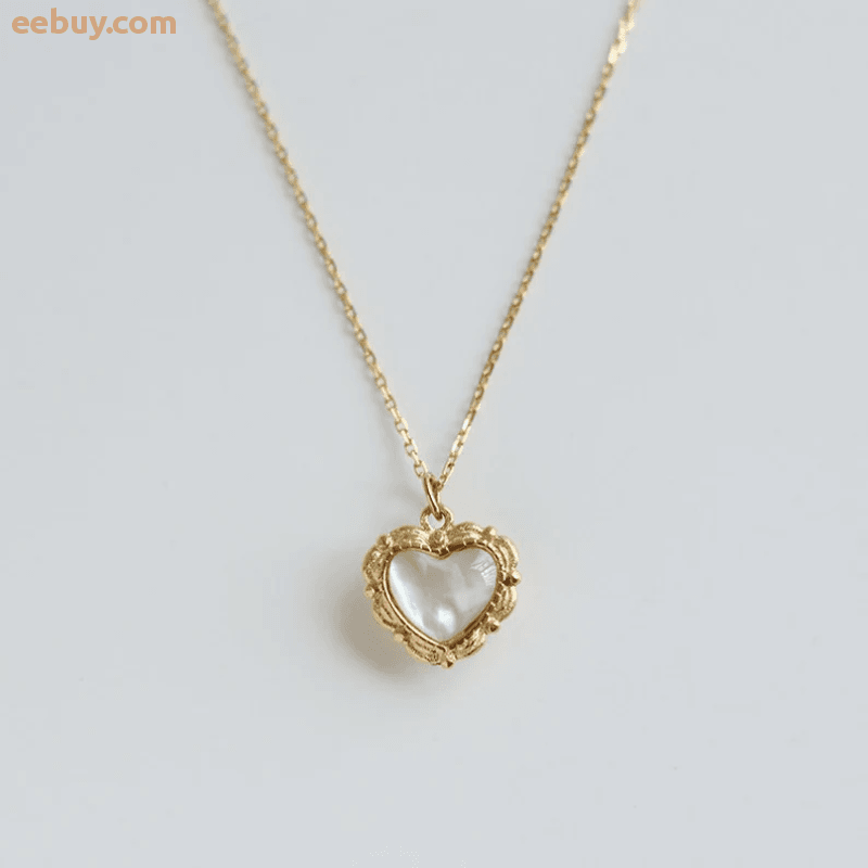 Wholesale Gold Inlaid Vintage Heart Necklace-eebuy