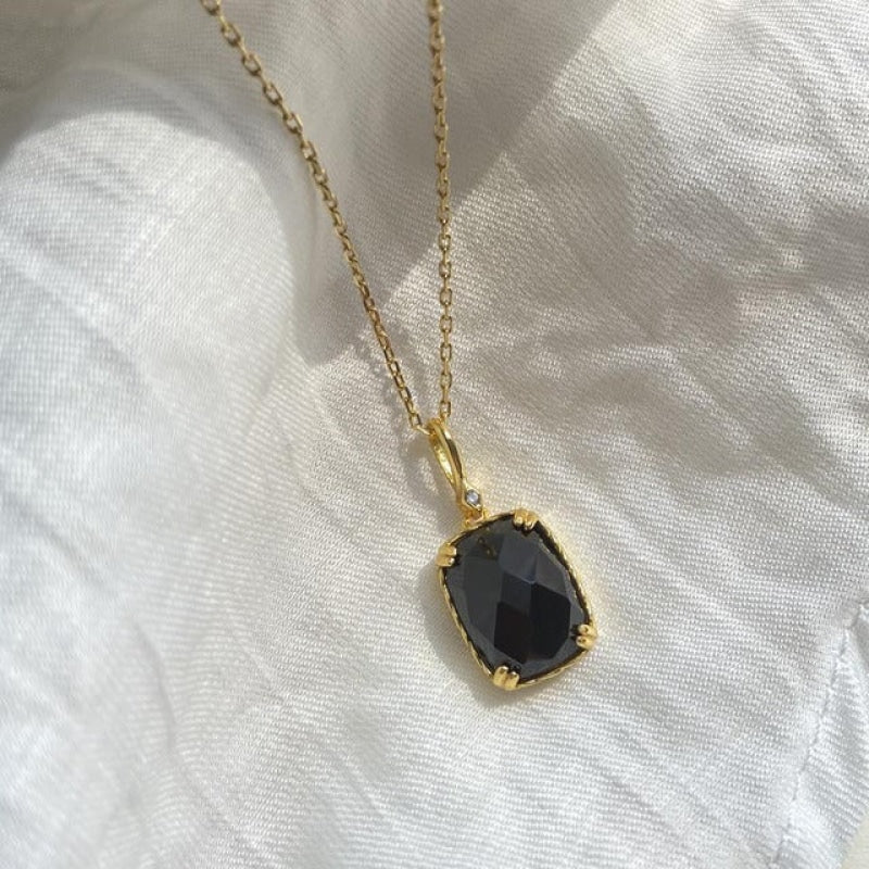 Wholesale Japanese Light Luxury Antique Beauty Natural Black Onyx Necklace-eebuy