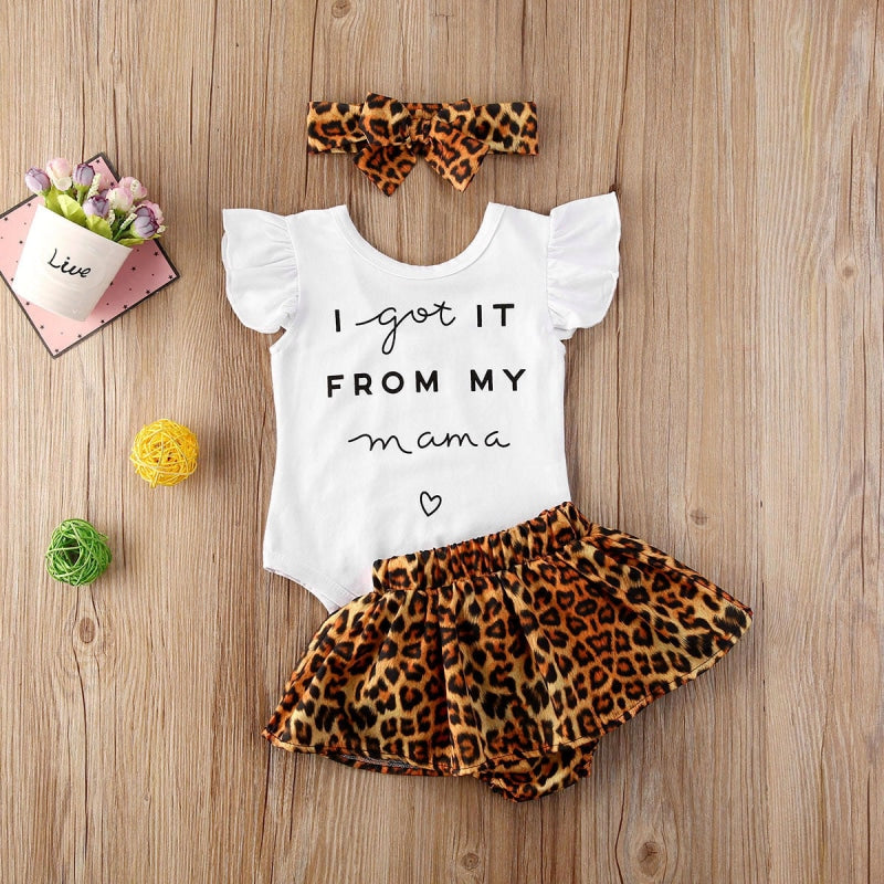 Wholesale Baby Girl Leopard Print 3 Piece Set-eebuy