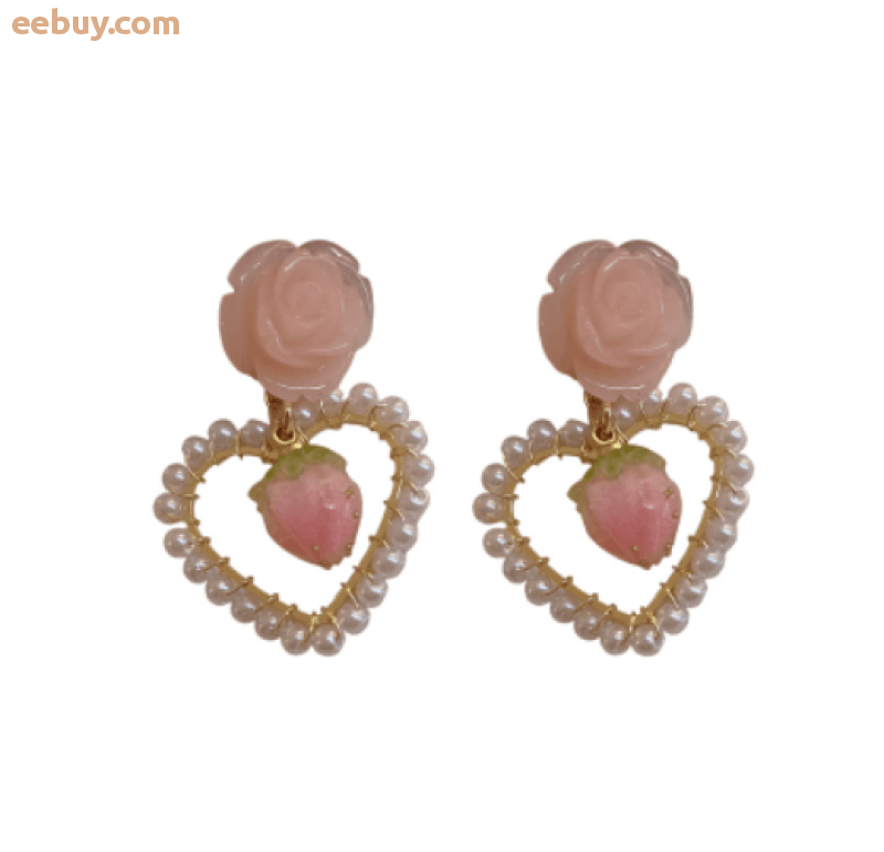 Wholesale Pearl Heart Flower Earrings-eebuy