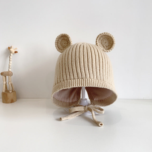 Wholesale cartoon baby winter cotton lined knitted toddler hat-eebuy