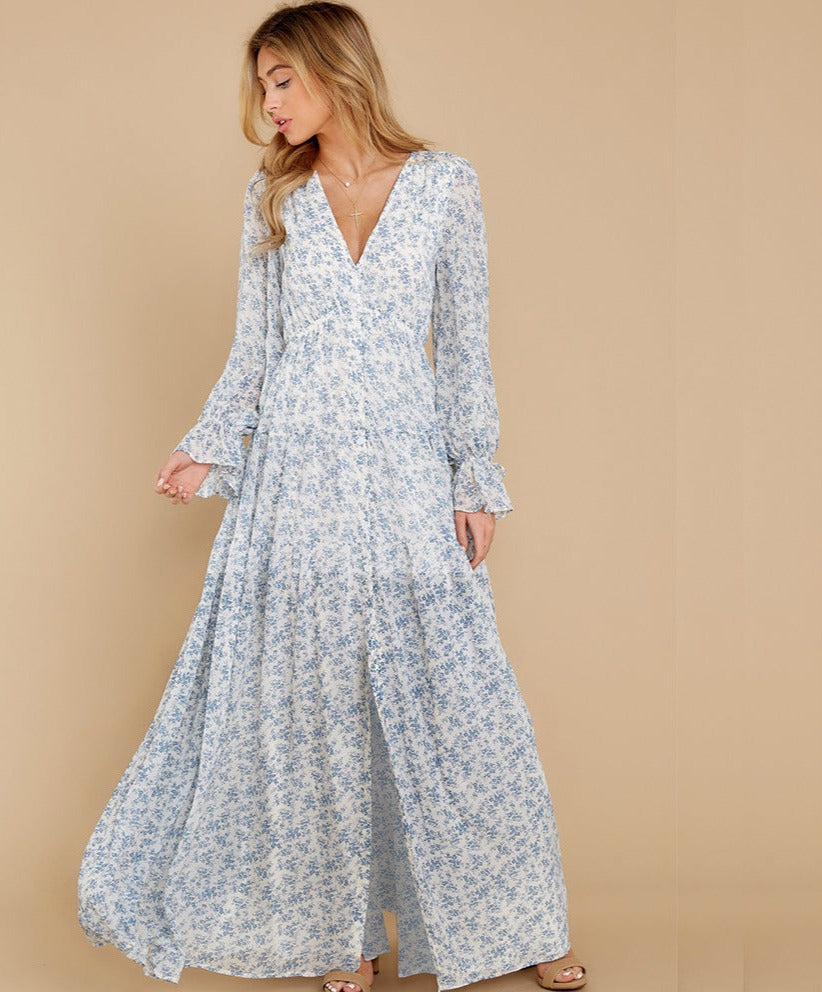 Wholesale Floral Dress Button Cardigan Long Skirt-eebuy