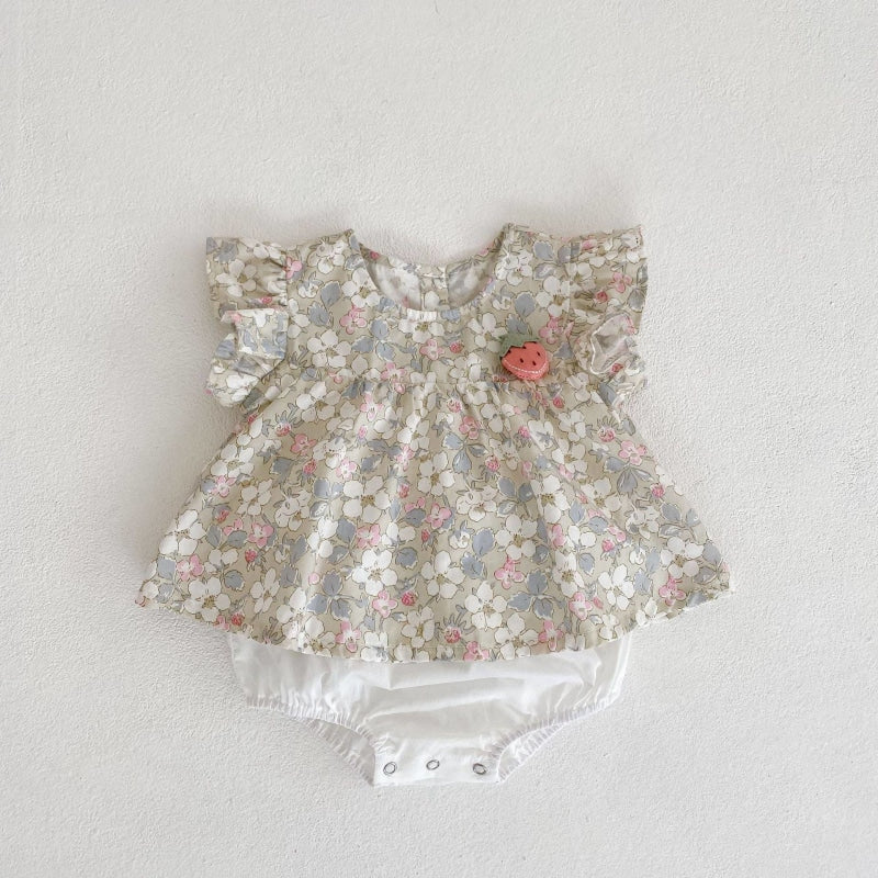 Wholesale Baby Strawberry Floral Style Jumpsuit-eebuy