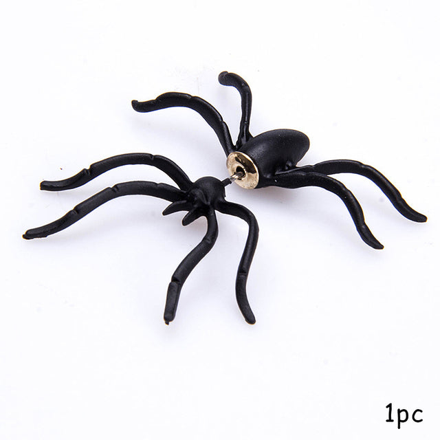 Wholesale Halloween Decoration Black Spider Stud Earrings-eebuy